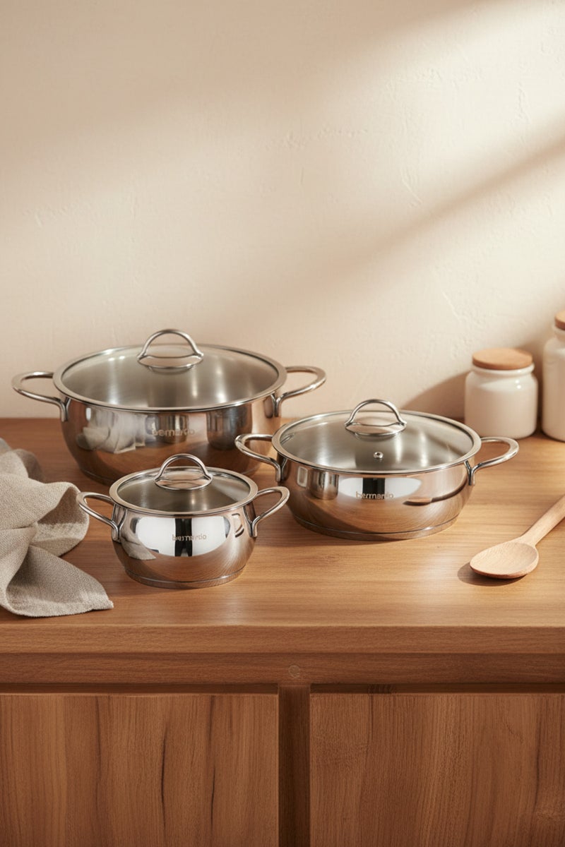 Bernardo Monde 6 Piece Deep Steel Cookware Set (Made in Turkey) - Image 2